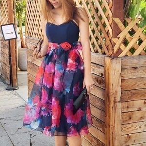 Eliza J Floral Pattern Midi Dress size 0